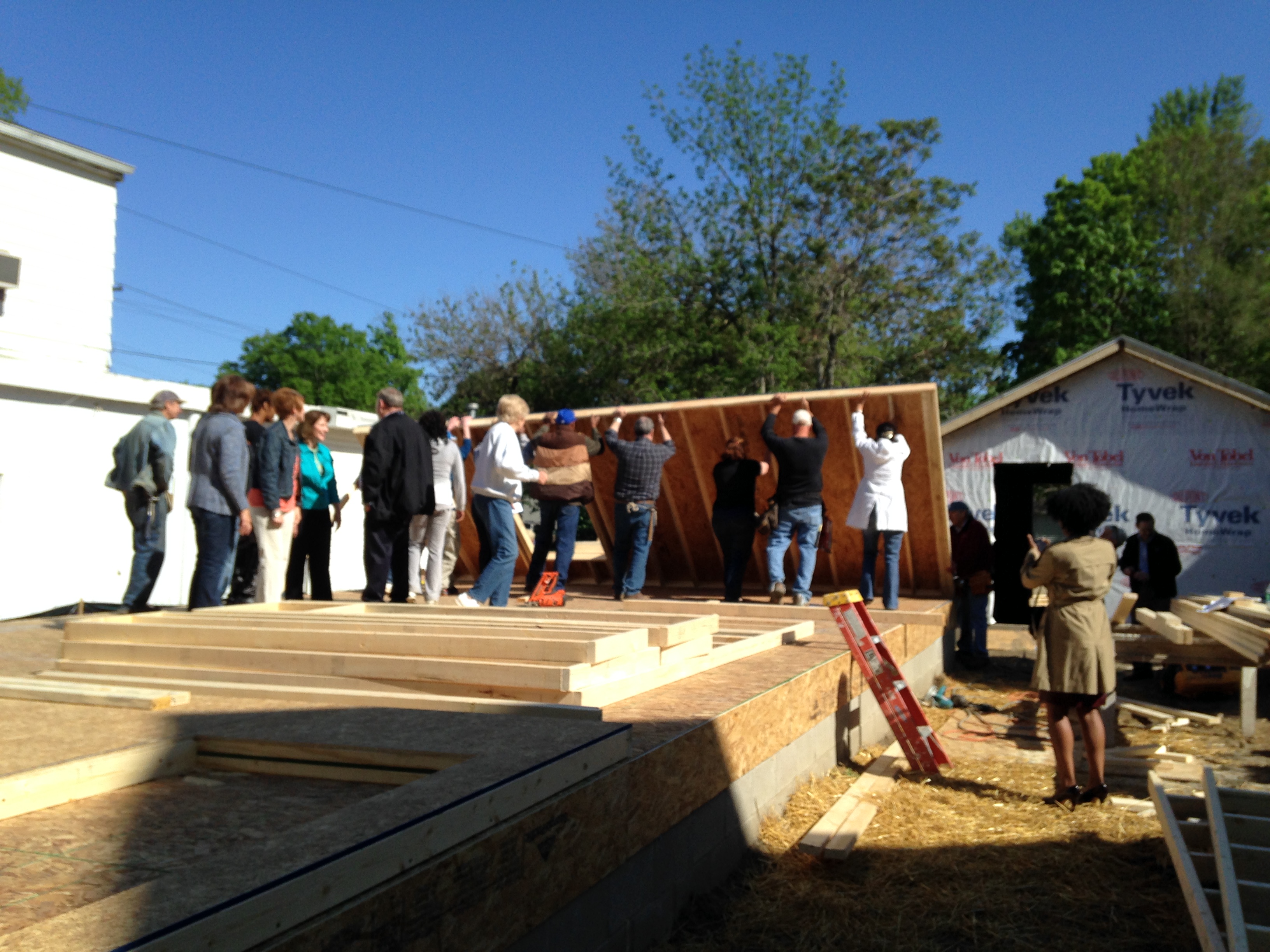 First joined 8 other area churches to build a Habitat house